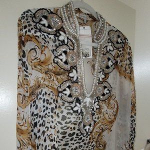 Sauvage Jeweled Beachwear Coverup